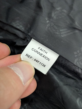 Faith Connexion Black Leather Jacket With Shoulder Details, view 8