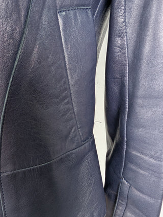 Costume National Blue Leather Jacket, view 4