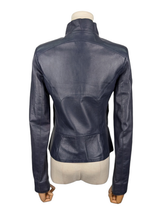 Costume National Blue Leather Jacket, view 2