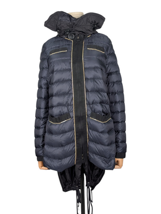 Moncler Navy Puffer Coat With Hood, view 3