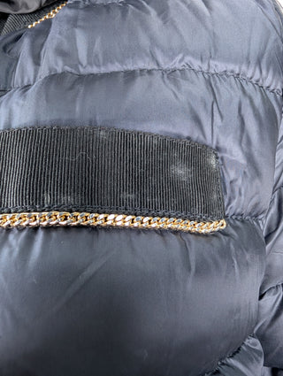 Moncler Navy Puffer Coat With Hood, view 4