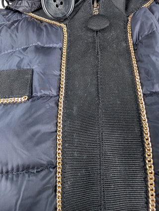 Moncler Navy Puffer Coat With Hood, view 5