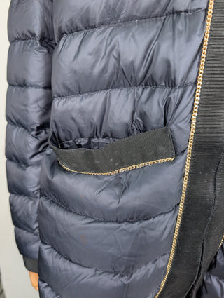 Moncler Navy Puffer Coat With Hood, view 7
