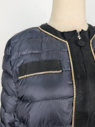 Moncler Navy Puffer Coat With Hood, view 10