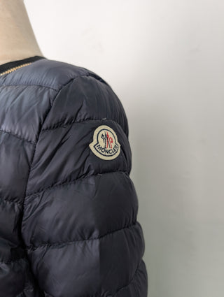 Moncler Navy Puffer Coat With Hood, view 11
