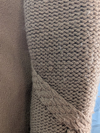 Hanii Y Brown Wool Jacket With Cable Knit Sleeves, view 6