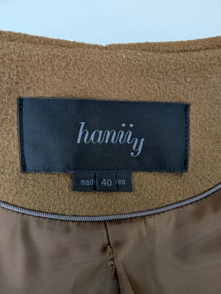Hanii Y Brown Wool Jacket With Cable Knit Sleeves, view 7