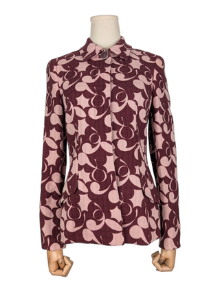 Versus Pink Wool Jacket With Pattern Detail