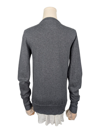 Sacai Grey Cardigan With See-Through Ruffle Details, view 2