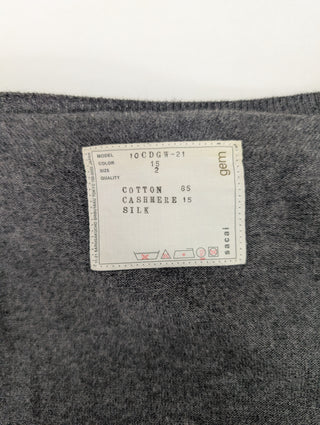 Sacai Grey Cardigan With See-Through Ruffle Details, view 7