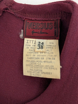 Versus Burgundy Wool Sleeveless Dress, view 5