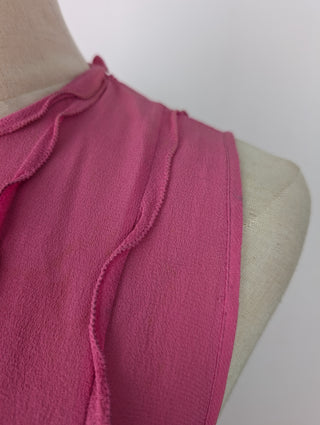 Istante Pink Sleeveless Dress With Ruffles, view 4