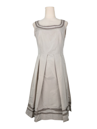 Miu Miu Grey Sleeveless Pleated Dress