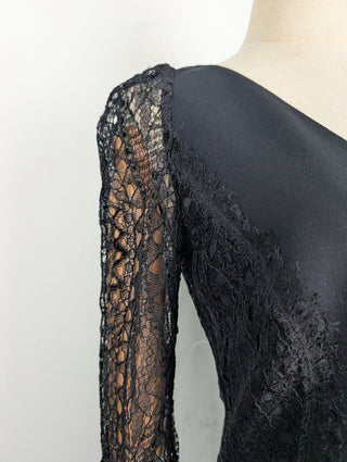 Emilio Pucci Black Deep-V Open Back Dress With Lace Details, view 4