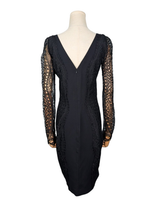 Emilio Pucci Black Deep-V Open Back Dress With Lace Details, view 2