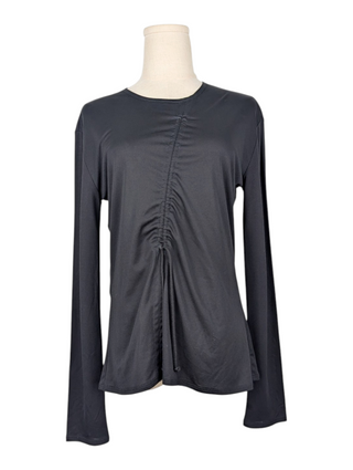 Atsuro Tayama Black Long Sleeve Top With Asymmetric Detail