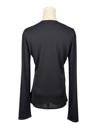 Atsuro Tayama Black Long Sleeve Top With Asymmetric Detail, view 2