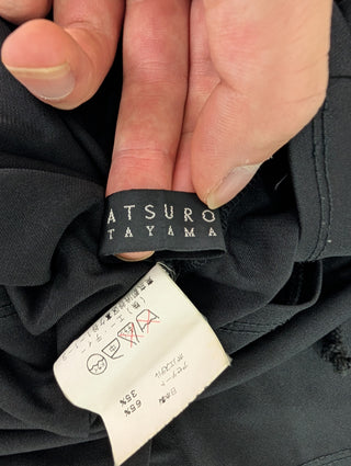 Atsuro Tayama Black Long Sleeve Top With Asymmetric Detail, view 5
