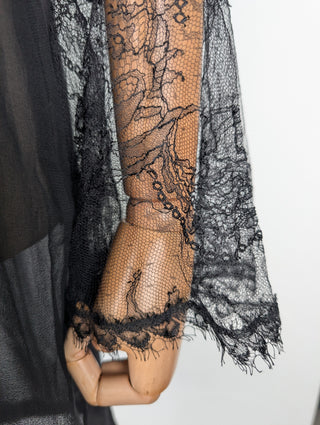 Emilio Pucci Black Sheer Dress With Floral Lace Details, view 3
