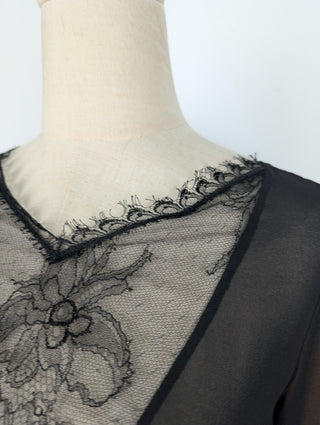 Emilio Pucci Black Sheer Dress With Floral Lace Details, view 5