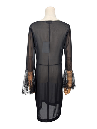 Emilio Pucci Black Sheer Dress With Floral Lace Details, view 2