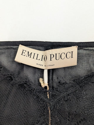 Emilio Pucci Black Sheer Dress With Floral Lace Details, view 6