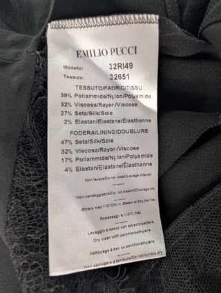 Emilio Pucci Black Sheer Dress With Floral Lace Details, view 8