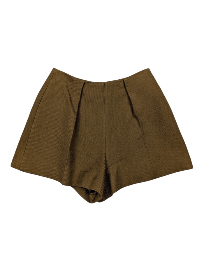 Carven Mustard Yellow Wool Shorts