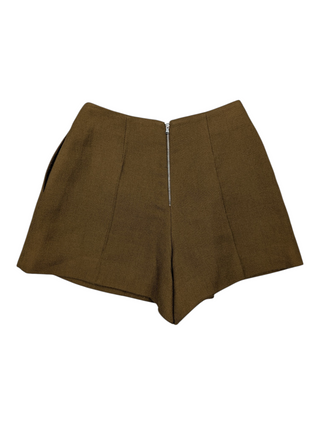 Carven Mustard Yellow Wool Shorts, view 2