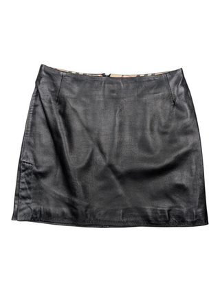 Burberry Black Leather Skirt