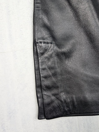 Burberry Black Leather Skirt, view 3