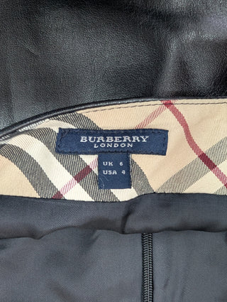 Burberry Black Leather Skirt, view 6