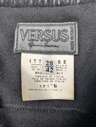 Versus Black And Green Wool Top And Wool Skirt Set, view 5