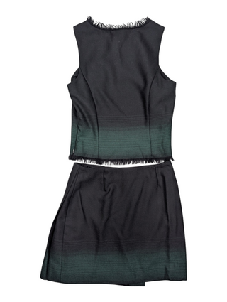 Versus Black And Green Wool Top And Wool Skirt Set, view 2