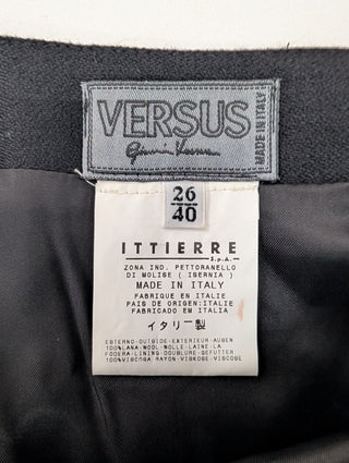 Versus Black And Green Wool Top And Wool Skirt Set, view 10
