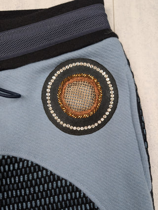 Mr & Mrs Italy Blue And Black Mesh Pants, view 3
