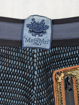 Mr & Mrs Italy Blue And Black Mesh Pants, view 5