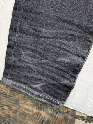 Amiri MX-1 Black Leather Patch Jeans, detail 1