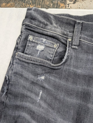 Amiri MX-1 Black Leather Patch Jeans, detail 6
