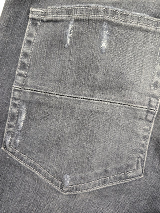 Amiri MX-1 Black Leather Patch Jeans, detail 11