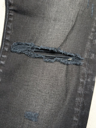 Amiri Aged Black Slash Skinny Jeans, detail 2