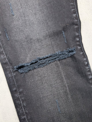 Amiri Aged Black Slash Skinny Jeans, detail 3