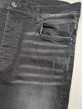Amiri Aged Black Slash Skinny Jeans, detail 4
