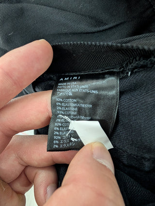 Amiri Aged Black Slash Skinny Jeans, detail 12
