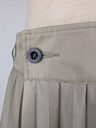 Sacai Khaki Twill Pleated Midi Skirt With Cargo Pockets, detail 1
