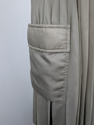 Sacai Khaki Twill Pleated Midi Skirt With Cargo Pockets, detail 3