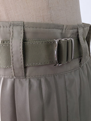 Sacai Khaki Twill Pleated Midi Skirt With Cargo Pockets, detail 7