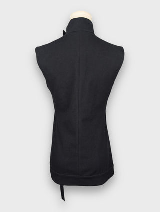 Isabel Marant Black Cotton Sleeveless Jacket With Stand Collar, back