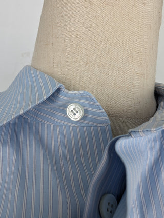 Sacai Blue Poplin Striped Shirt, detail 1