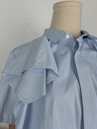Sacai Blue Poplin Striped Shirt, detail 2